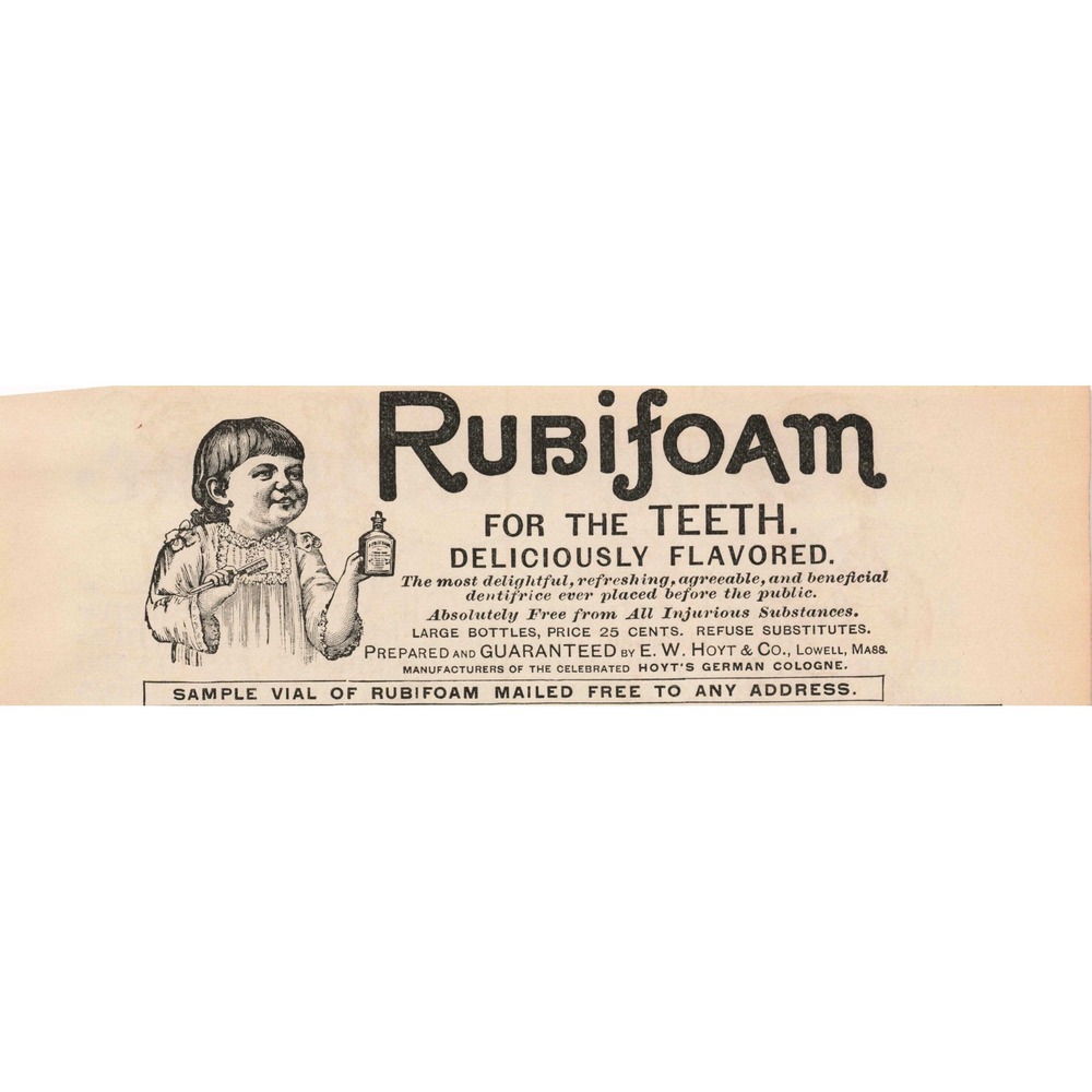 1891 Rubifoam For The Teeth Deliciously Flavored Vintage Advertisement Print - Picture 1 of 1